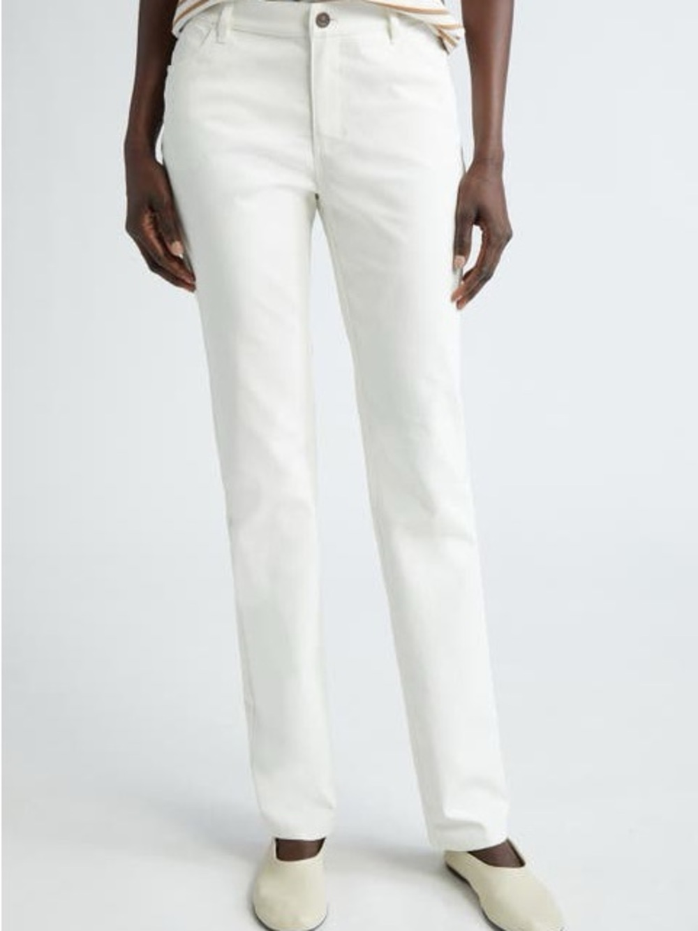 Lafayette 148 Women's White Slim Straight Chino Pants Size 6
